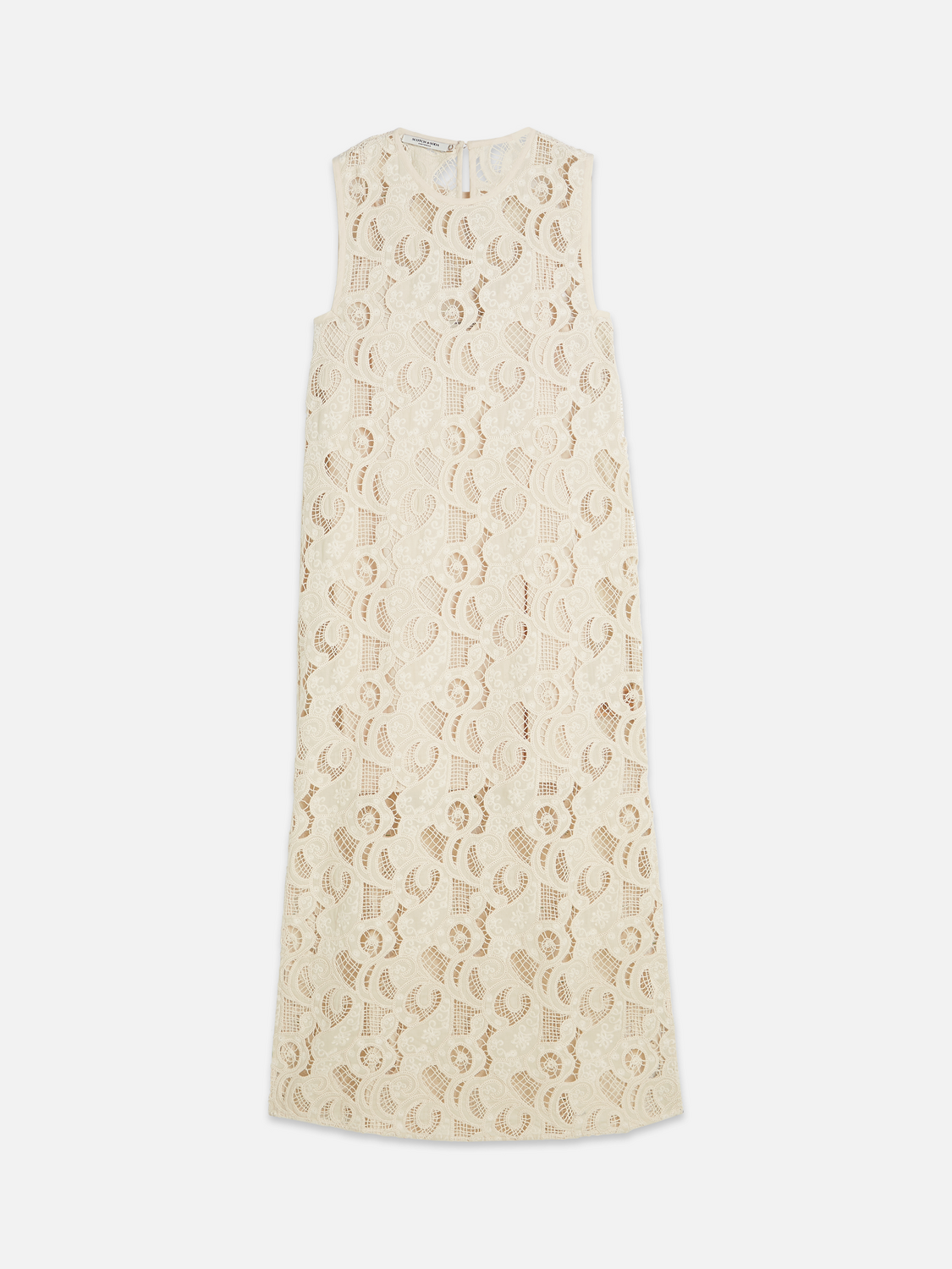 Flame embroidery midi dress