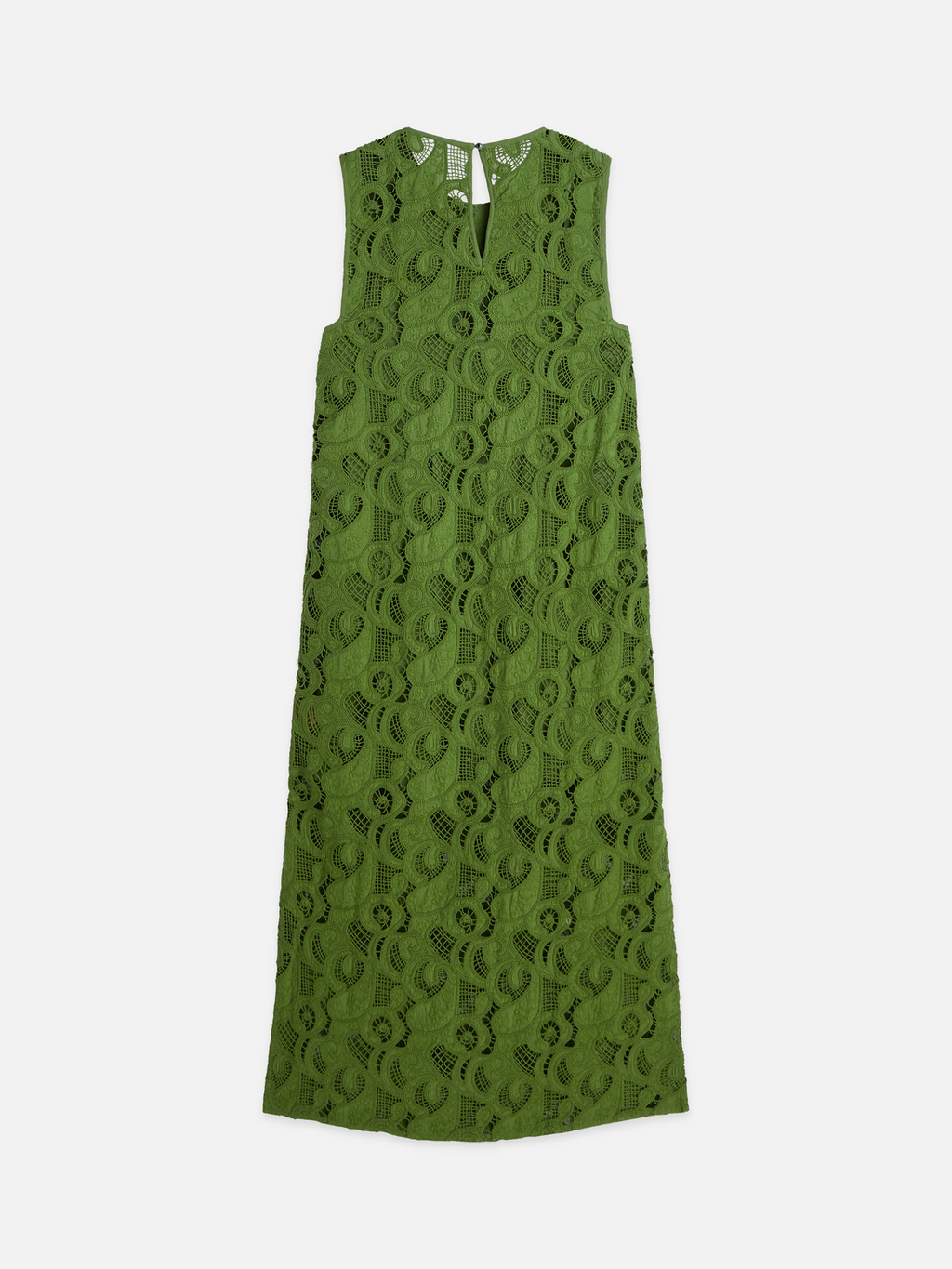 Flame embroidery midi dress