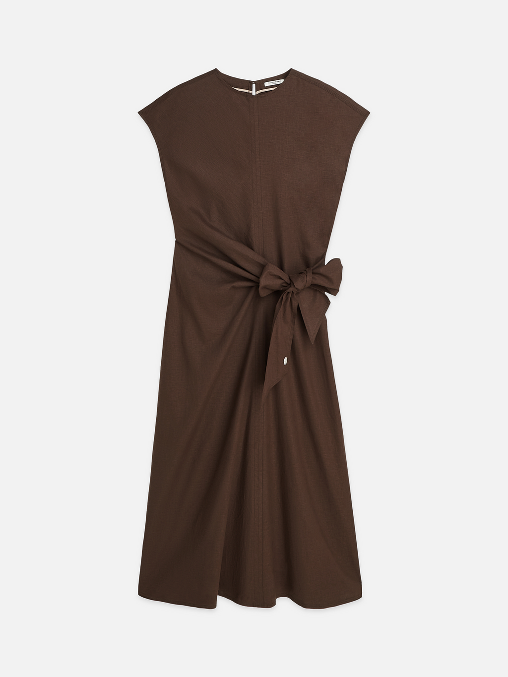 Relaxed linen blend tie dress