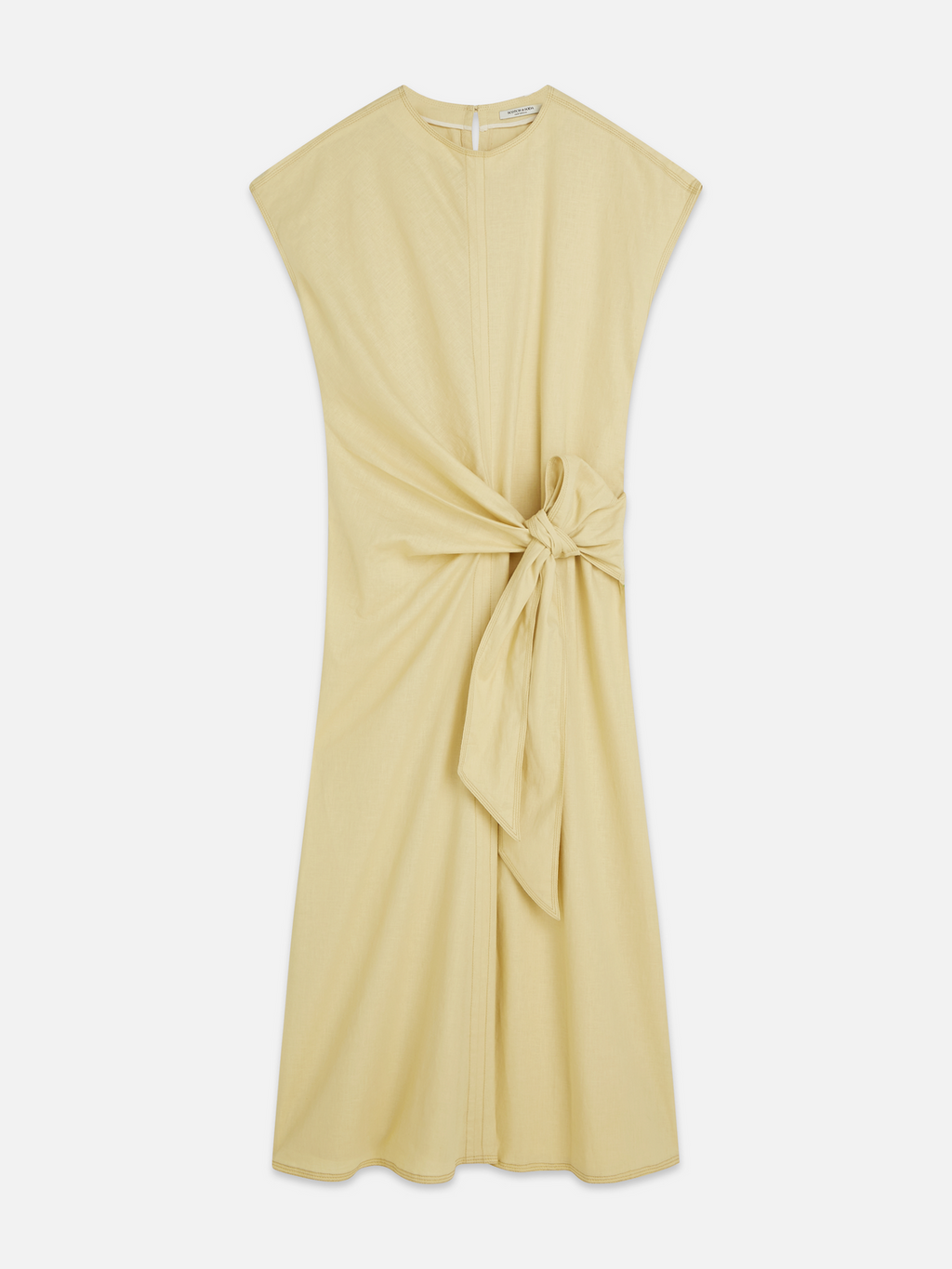 Relaxed linen blend tie dress