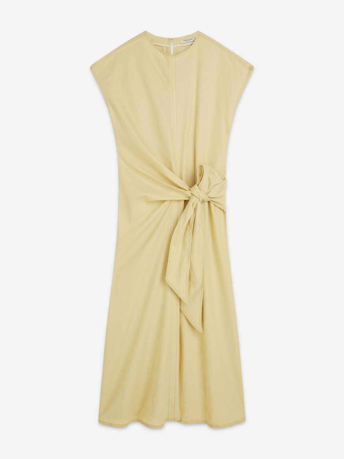 Relaxed linen blend tie dress