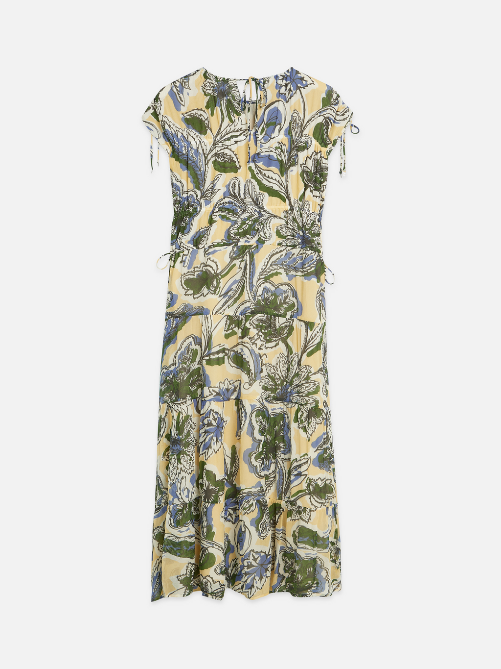 Tiered printed chiffon midi dress