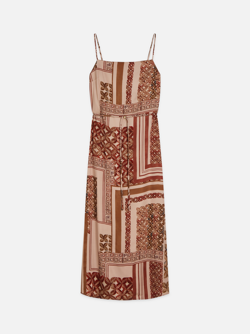 Foulard printed slip maxi dress