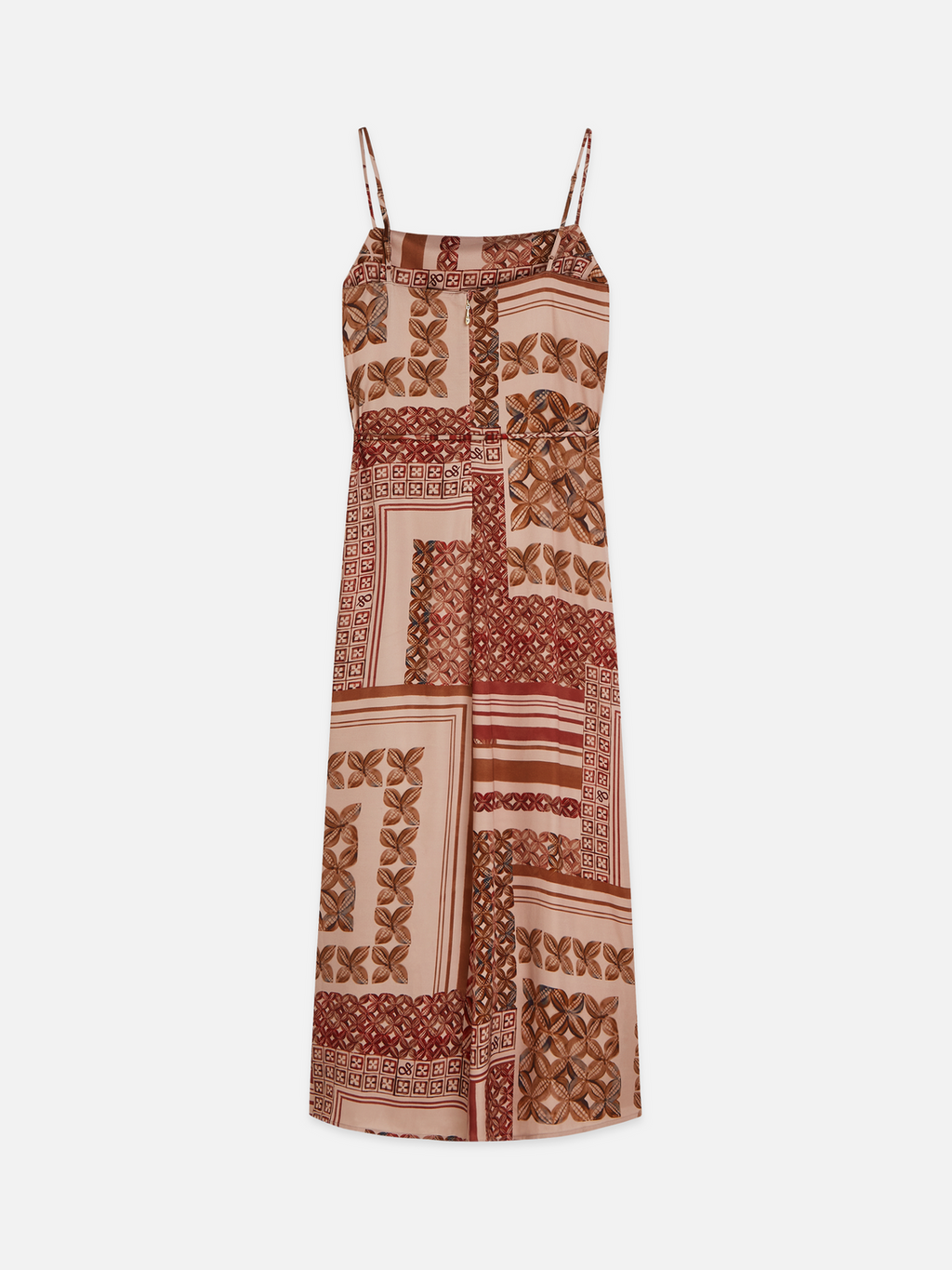 Foulard printed slip maxi dress