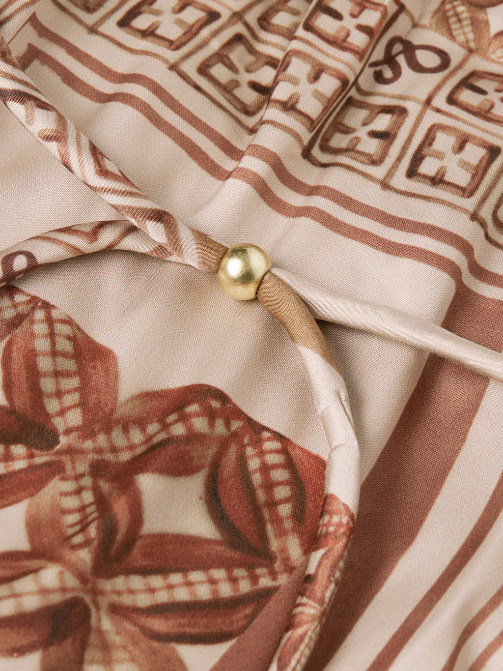 Foulard printed slip maxi dress