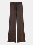 metallic-pointelle-knitted-trouser front view by Scotch & Soda