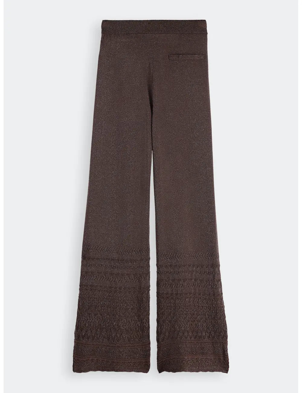 Knitted Metallic Trousers flat lay back view by Scotch & Soda