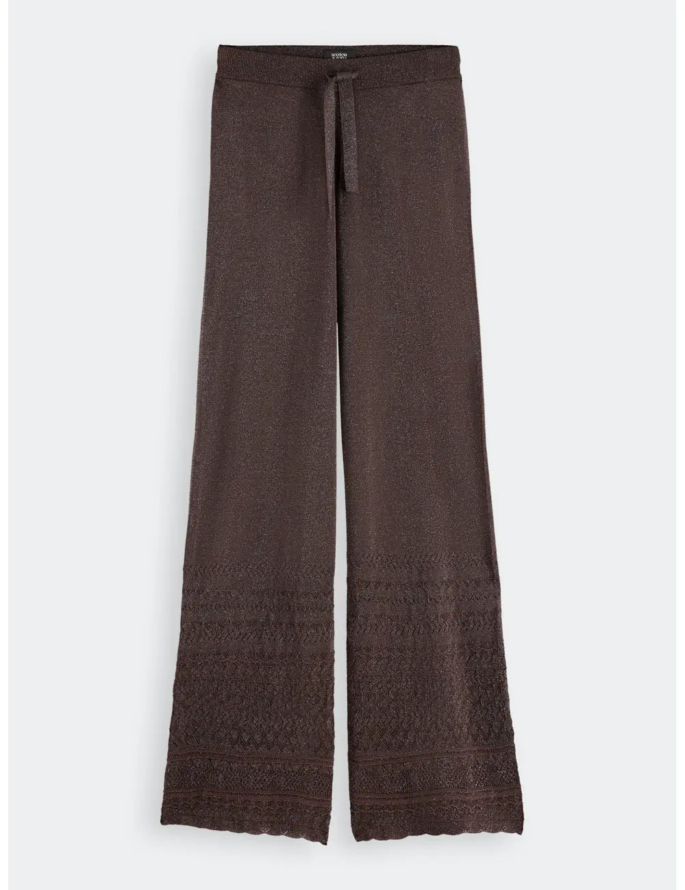 Knitted Metallic Trousers flat lay front view by Scotch & Soda