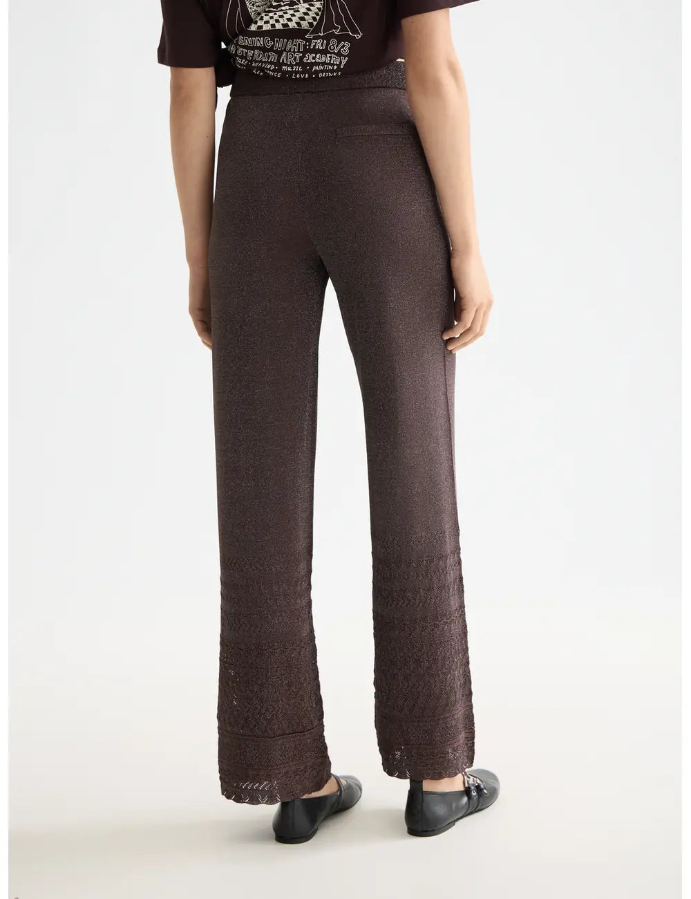 Knitted Metallic Trousers detail shot showing fabric and craftsmanship by Scotch & Soda