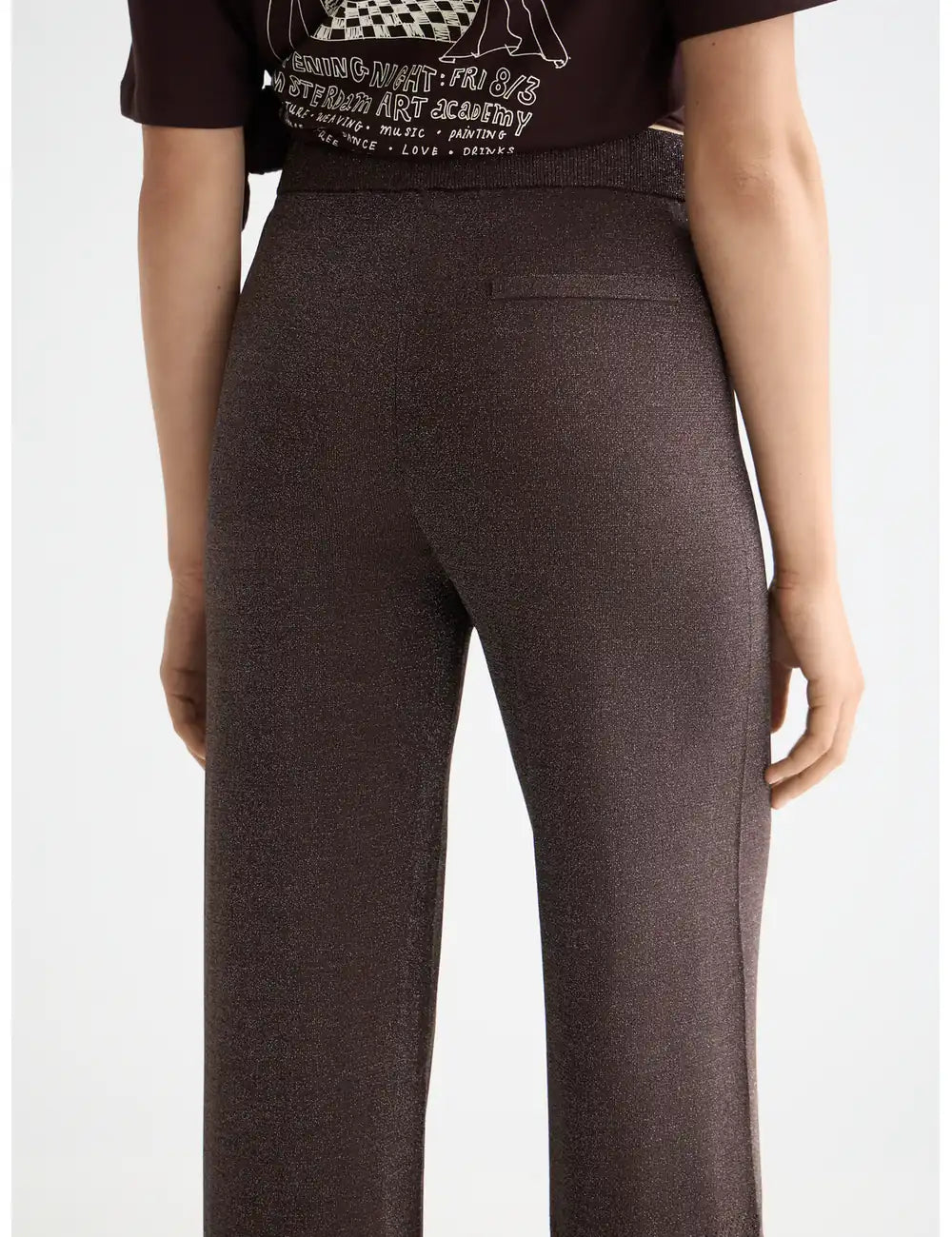 Knitted Metallic Trousers detail view by Scotch & Soda