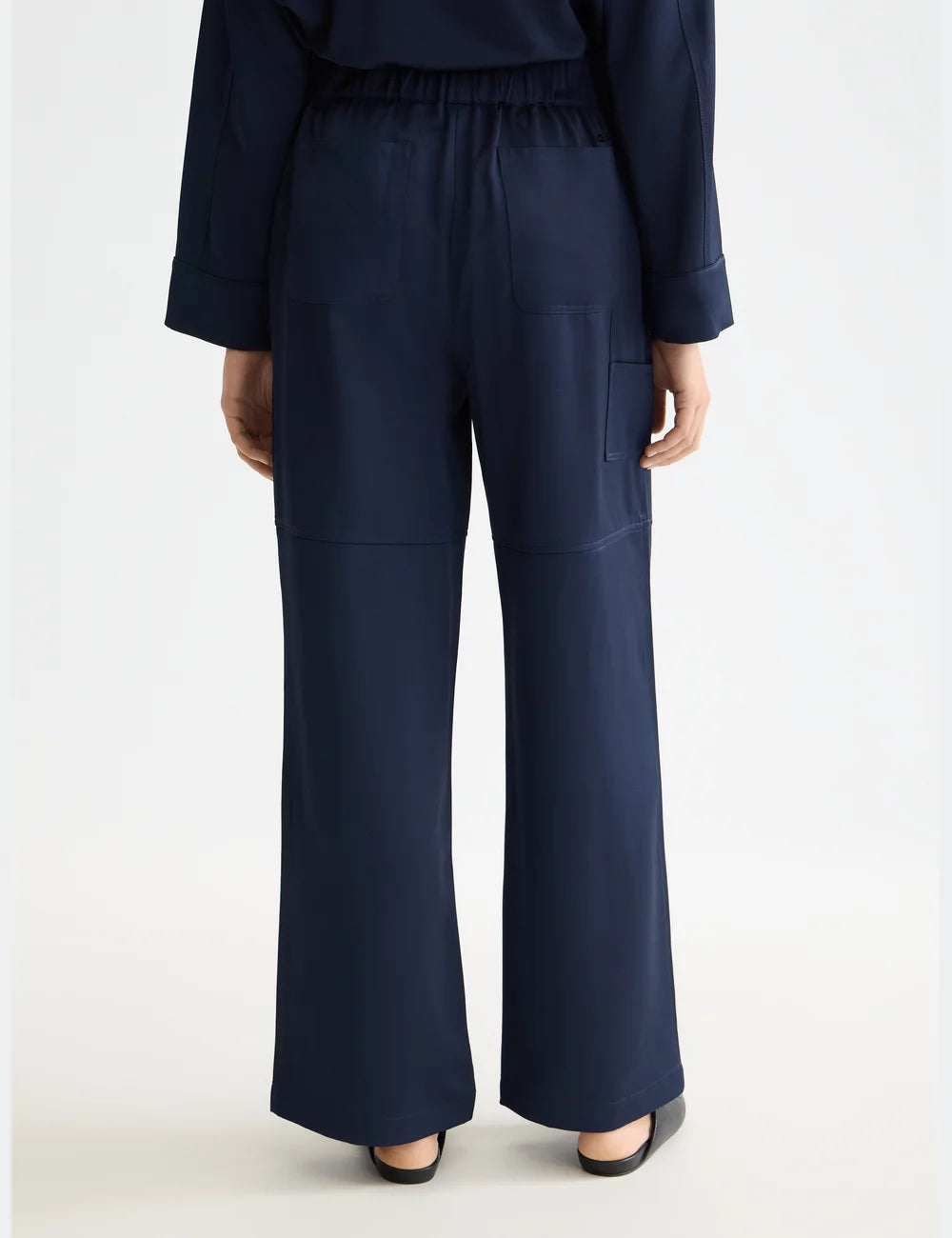 Satin Wide Leg Pants full model shot showing overall fit by Scotch & Soda