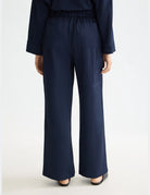 Satin Wide Leg Pants full model shot showing overall fit by Scotch & Soda