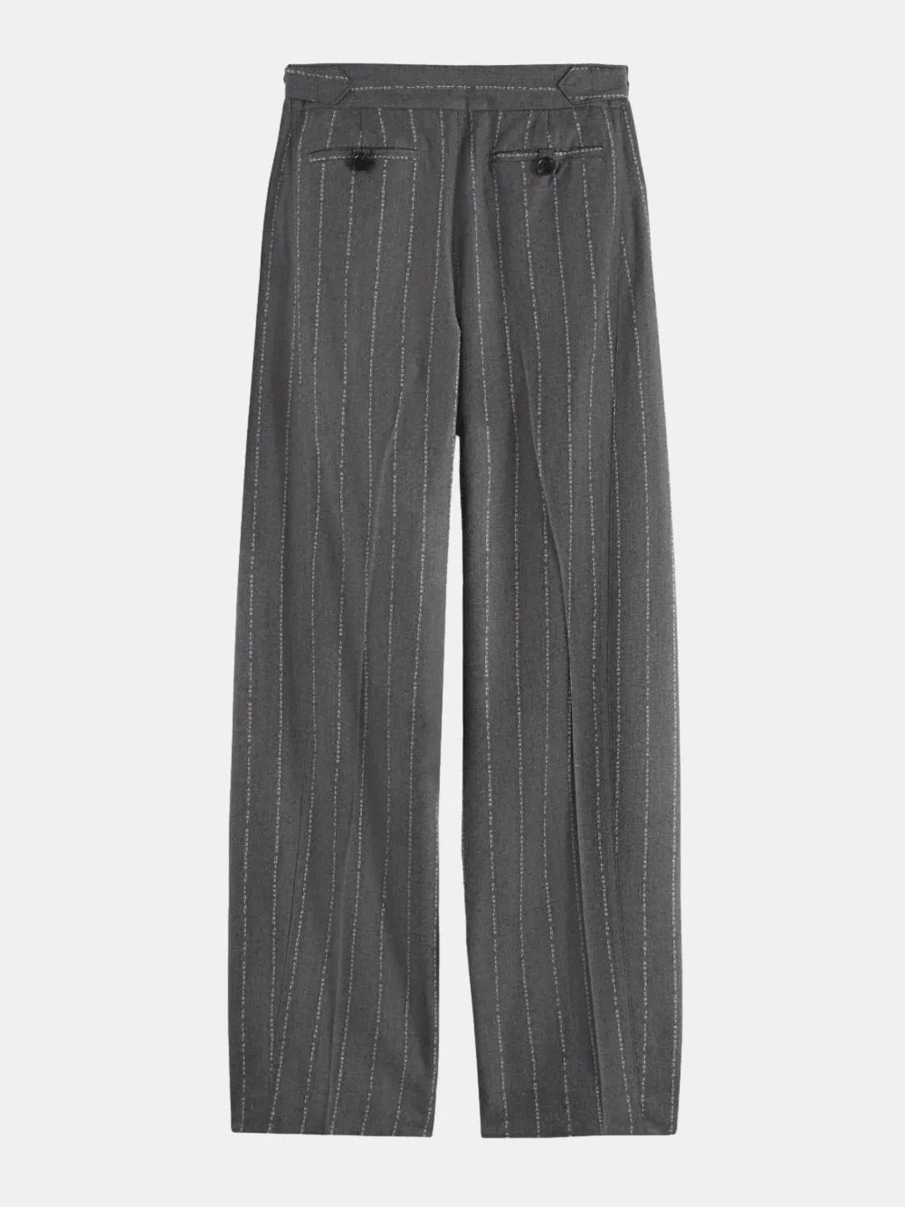 quinn-pinstripe-mid-rise-pleat-front-wide-leg-pant back view by Scotch & Soda