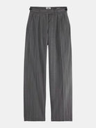 quinn-pinstripe-mid-rise-pleat-front-wide-leg-pant front view by Scotch & Soda