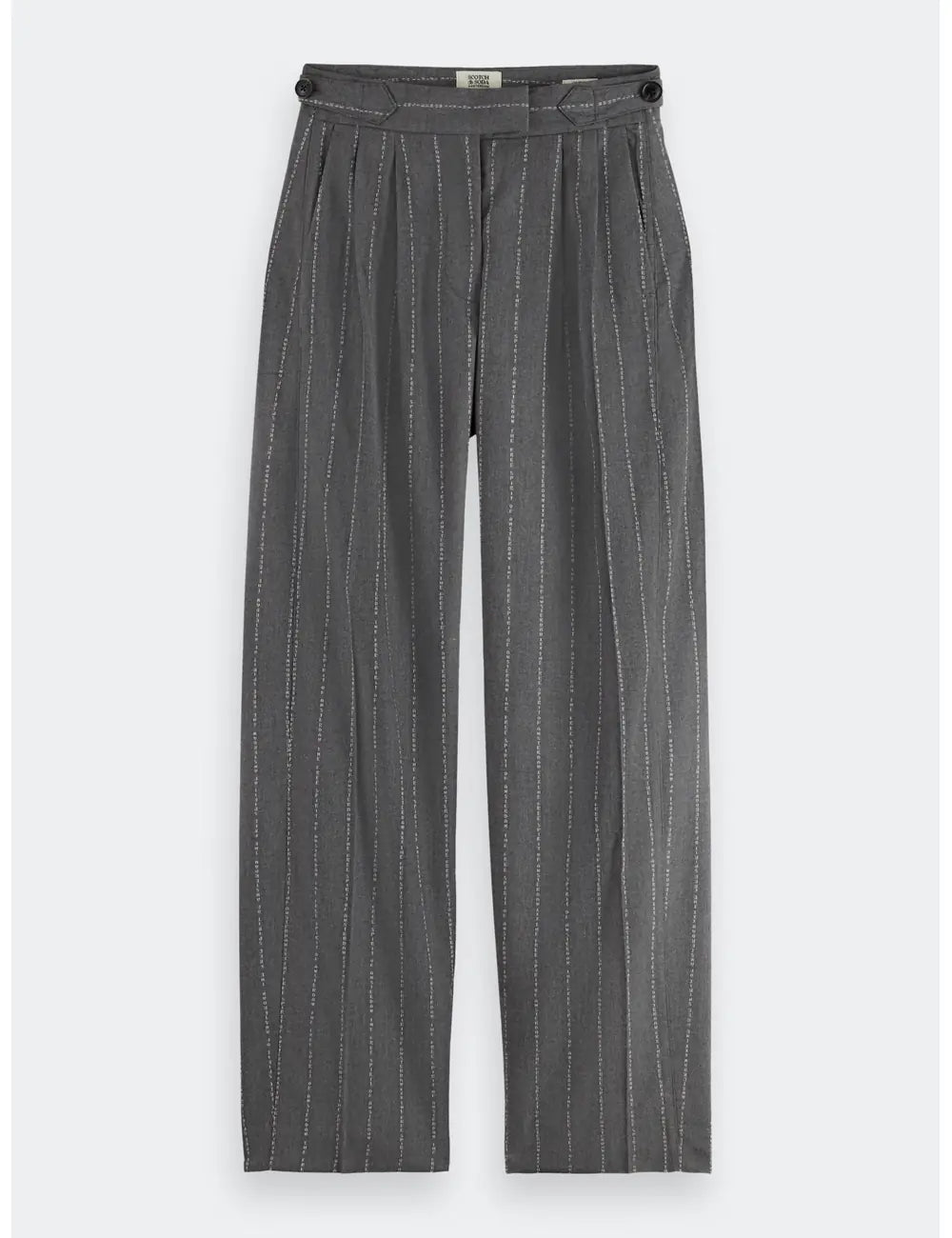 Pinstripe Wide Leg Pant flat lay front view by Scotch & Soda