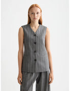 Pinstripe Wide Leg Pant detail view by Scotch & Soda