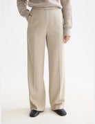 Wide Leg Gabardine Pant close-up on model showing fit and detail by Scotch & Soda