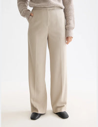 Wide Leg Gabardine Trousers