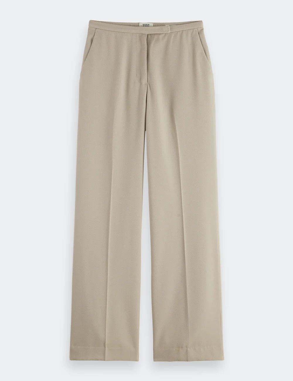 Wide Leg Gabardine Pant flat lay front view by Scotch & Soda