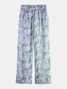 mid-rise-wide-leg-elasticated-trousers-in-block-print front view by Scotch & Soda