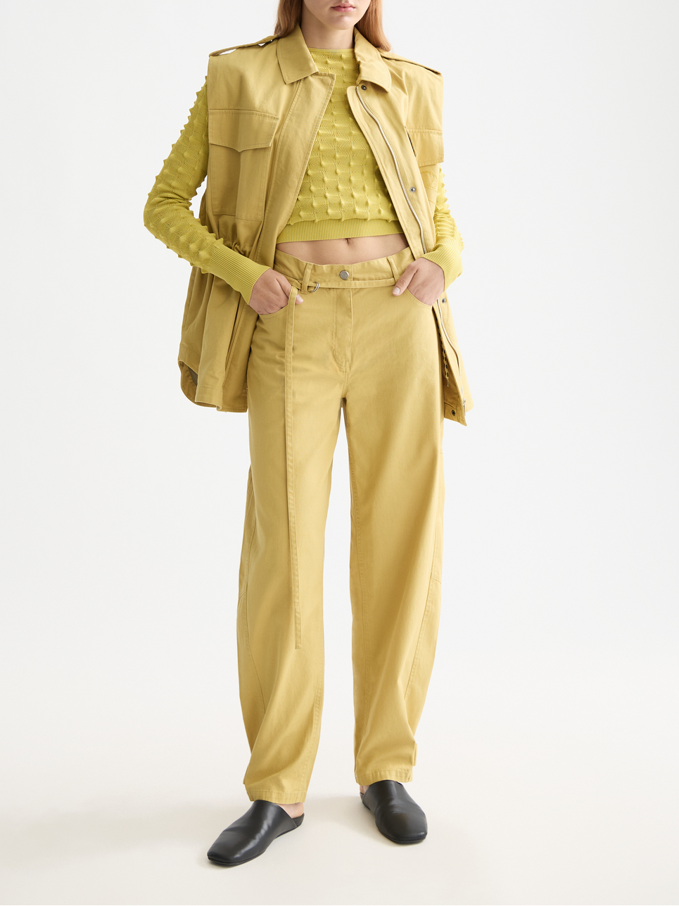 Lotus barrel leg seam detail pant