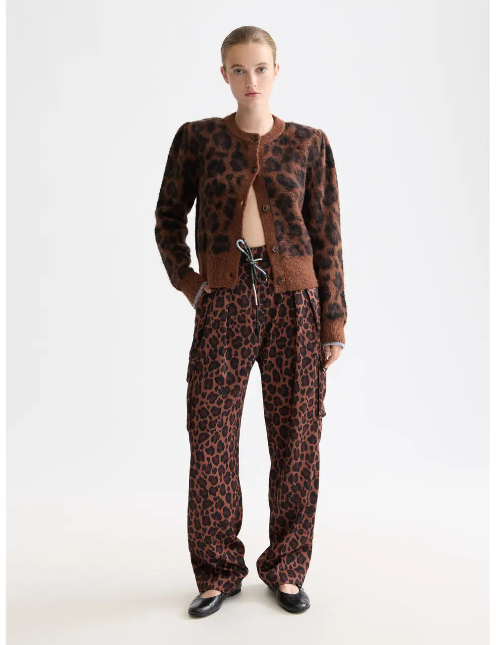 Satin Cargo Pant full model shot showing overall fit by Scotch & Soda