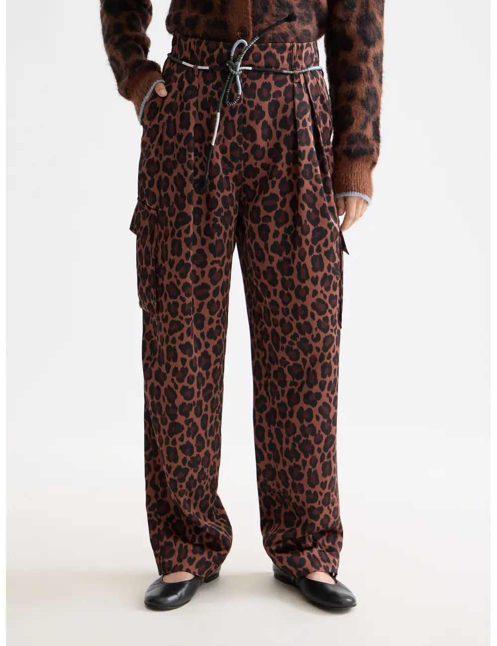 Satin Cargo Pant close-up on model showing fit and detail by Scotch & Soda