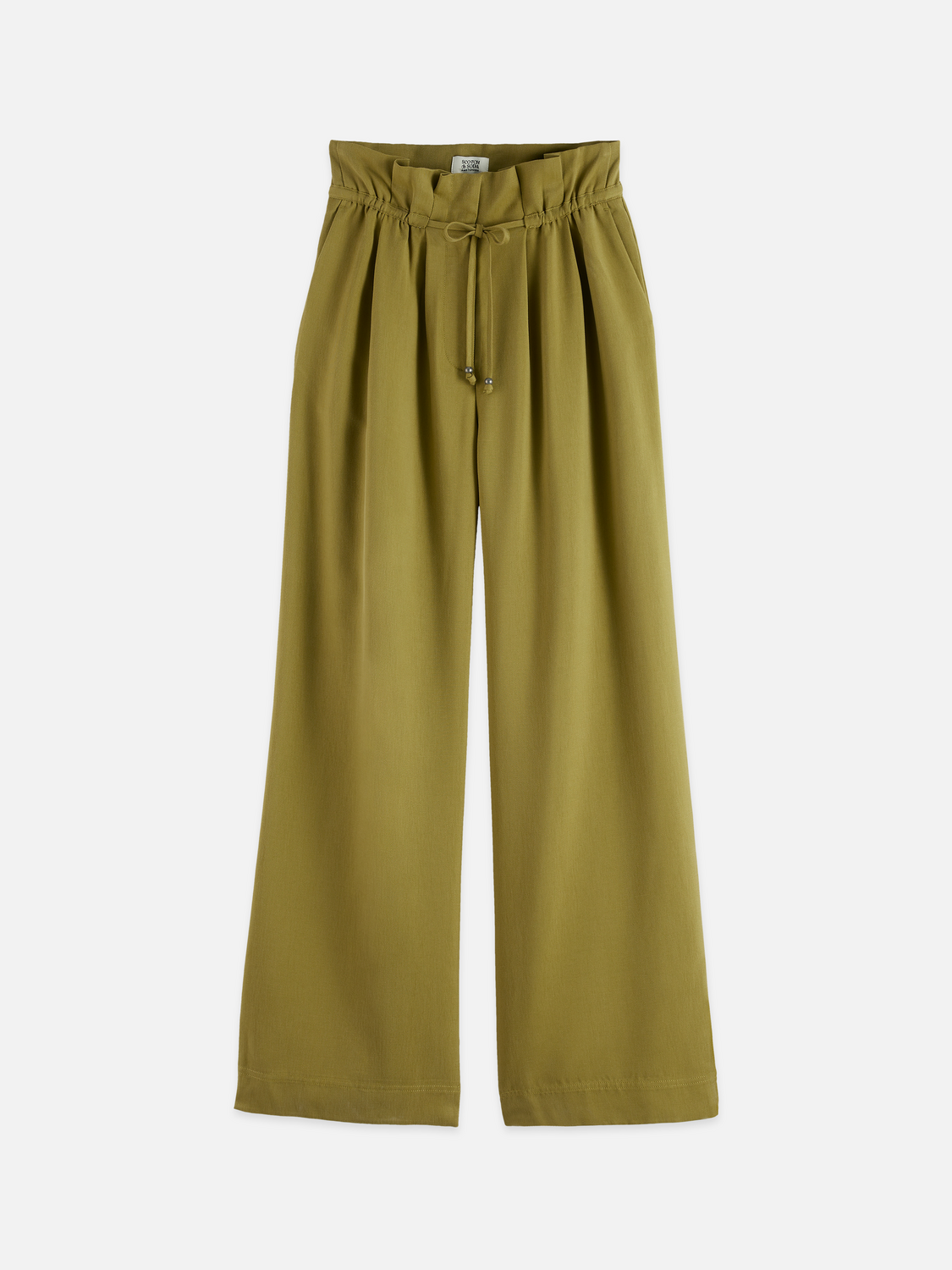 June high rise wide leg twill paperbag pants