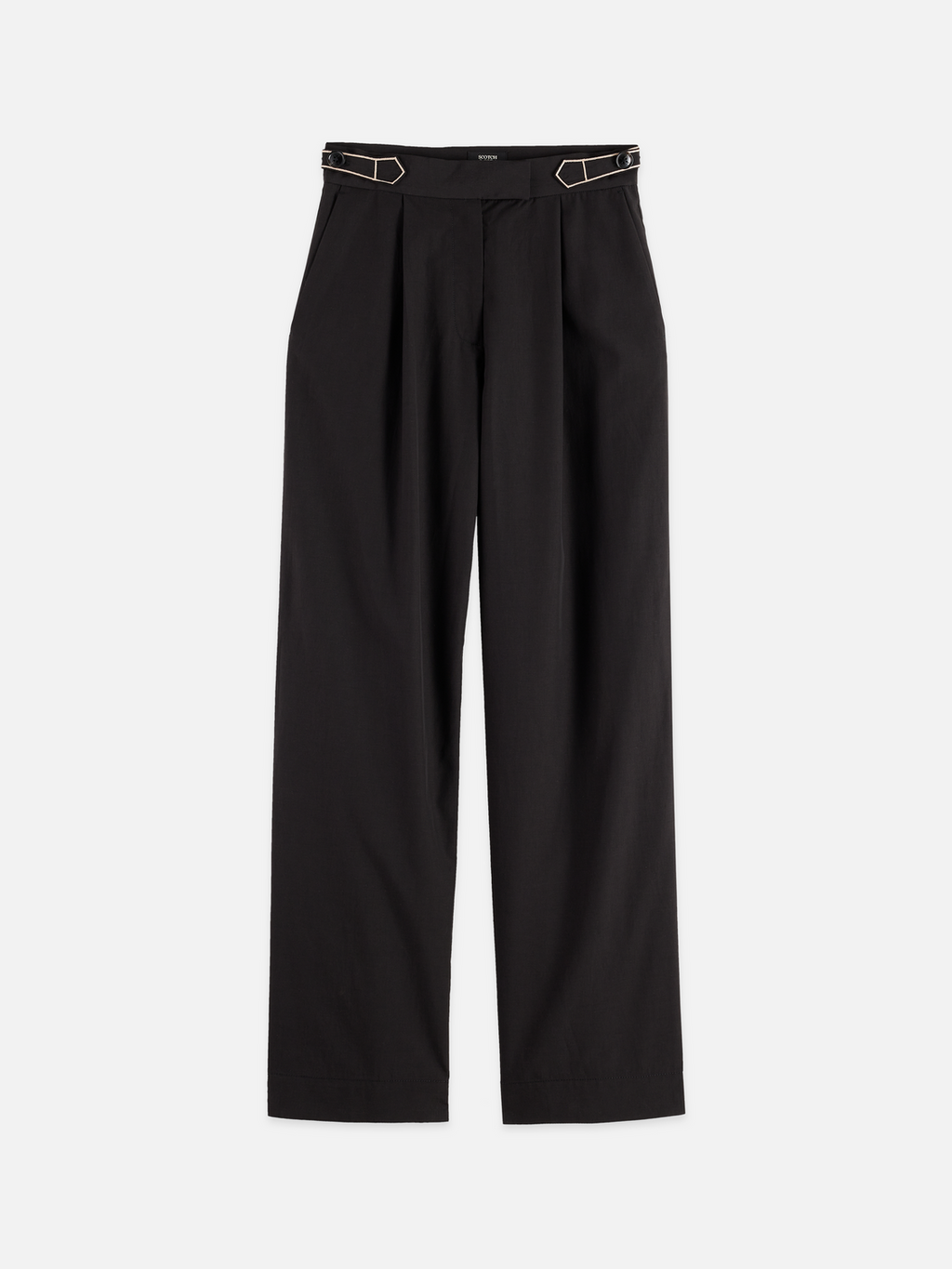 Quinn mid rise wide leg cross-stitched pants