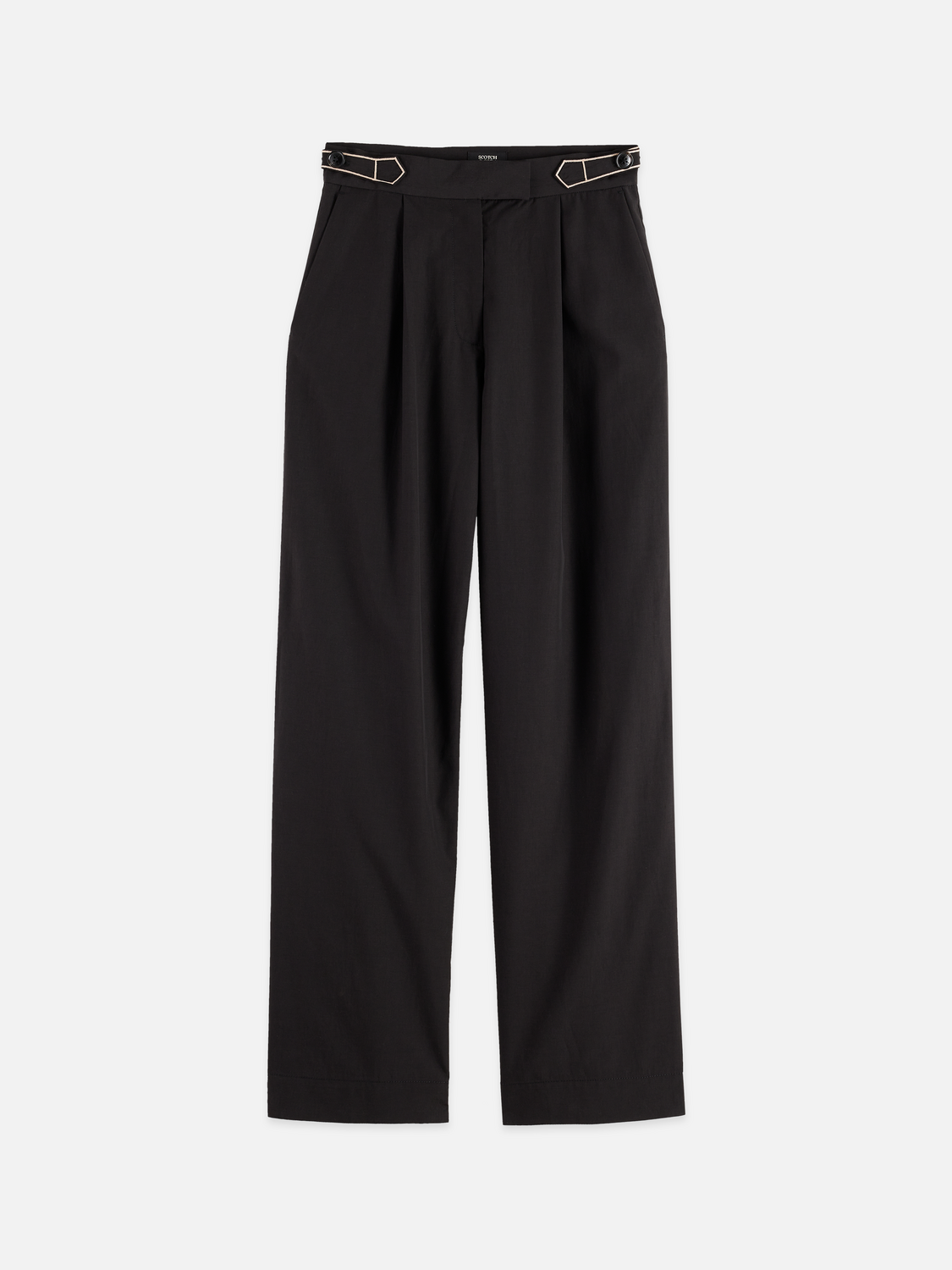 Quinn mid rise wide leg cross-stitched pants