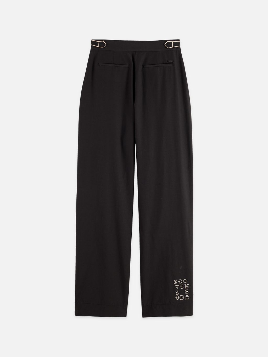 Quinn mid rise wide leg cross-stitched pants