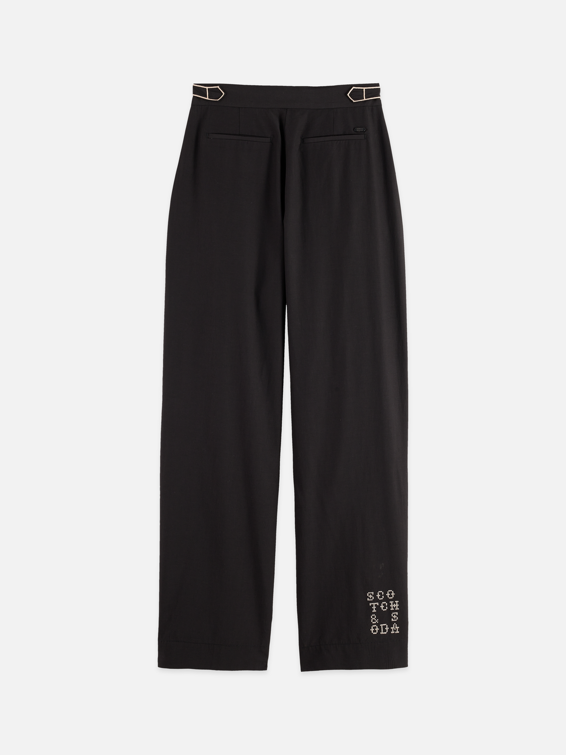 Quinn mid rise wide leg cross-stitched pants