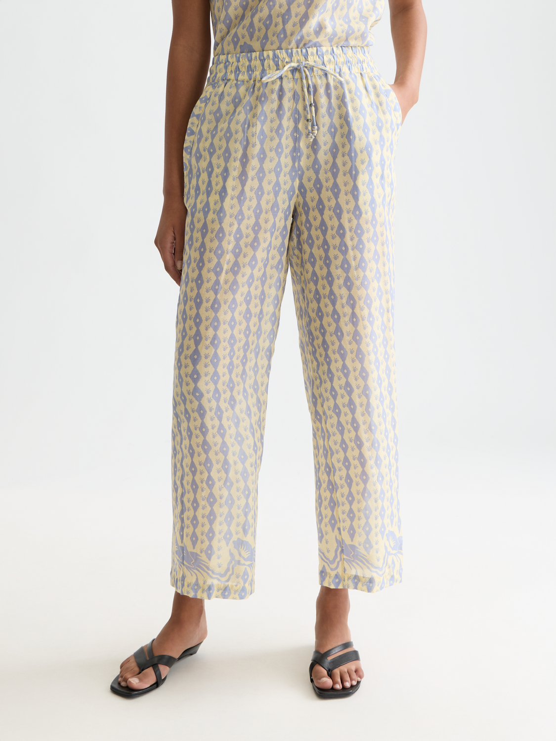 Gia printed cotton voile pants