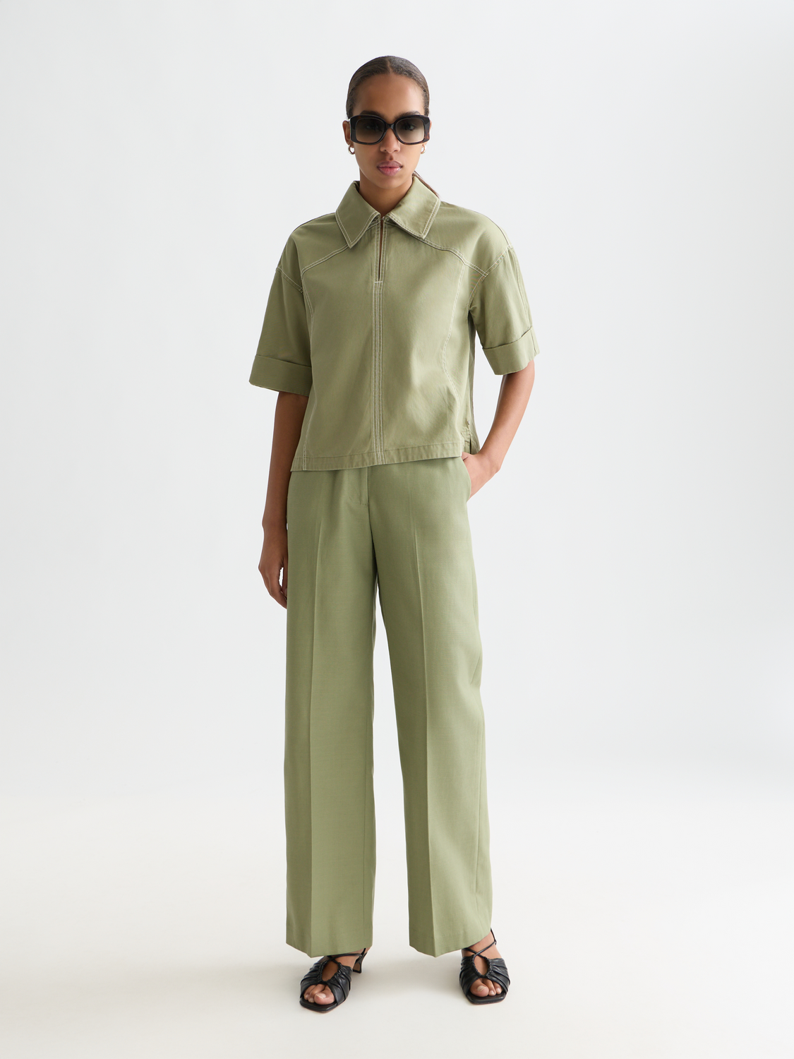 Edie High rise wide leg pants