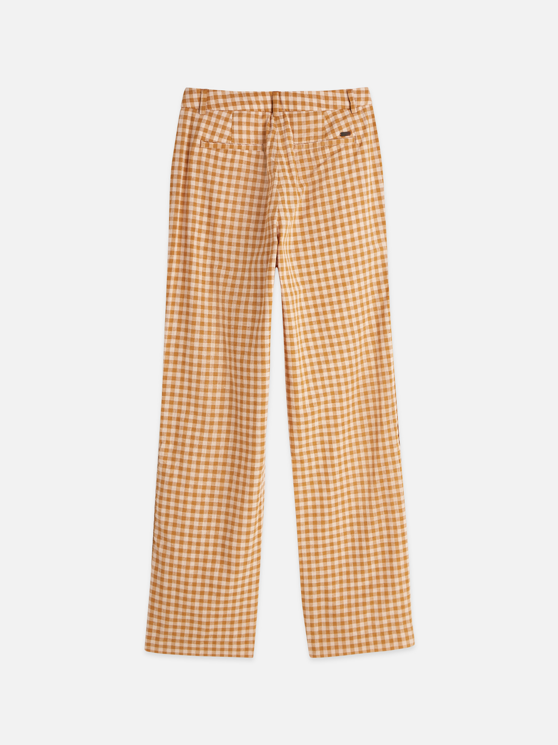 Edie Linen gingham high rise wide leg pants