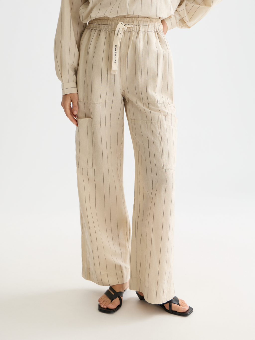 Noa Linen high-rise wide-leg relaxed pants