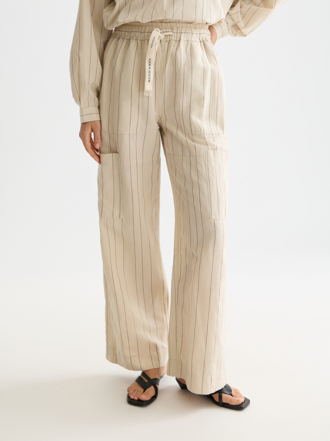 Noa Linen high-rise wide-leg relaxed pants