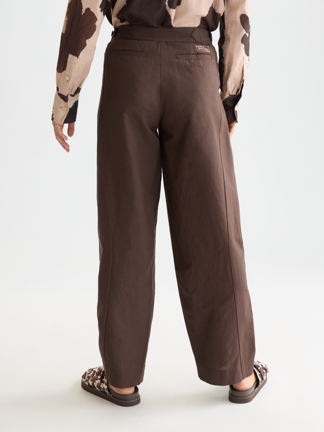 Quinn mid rise wide leg linen cotton pants