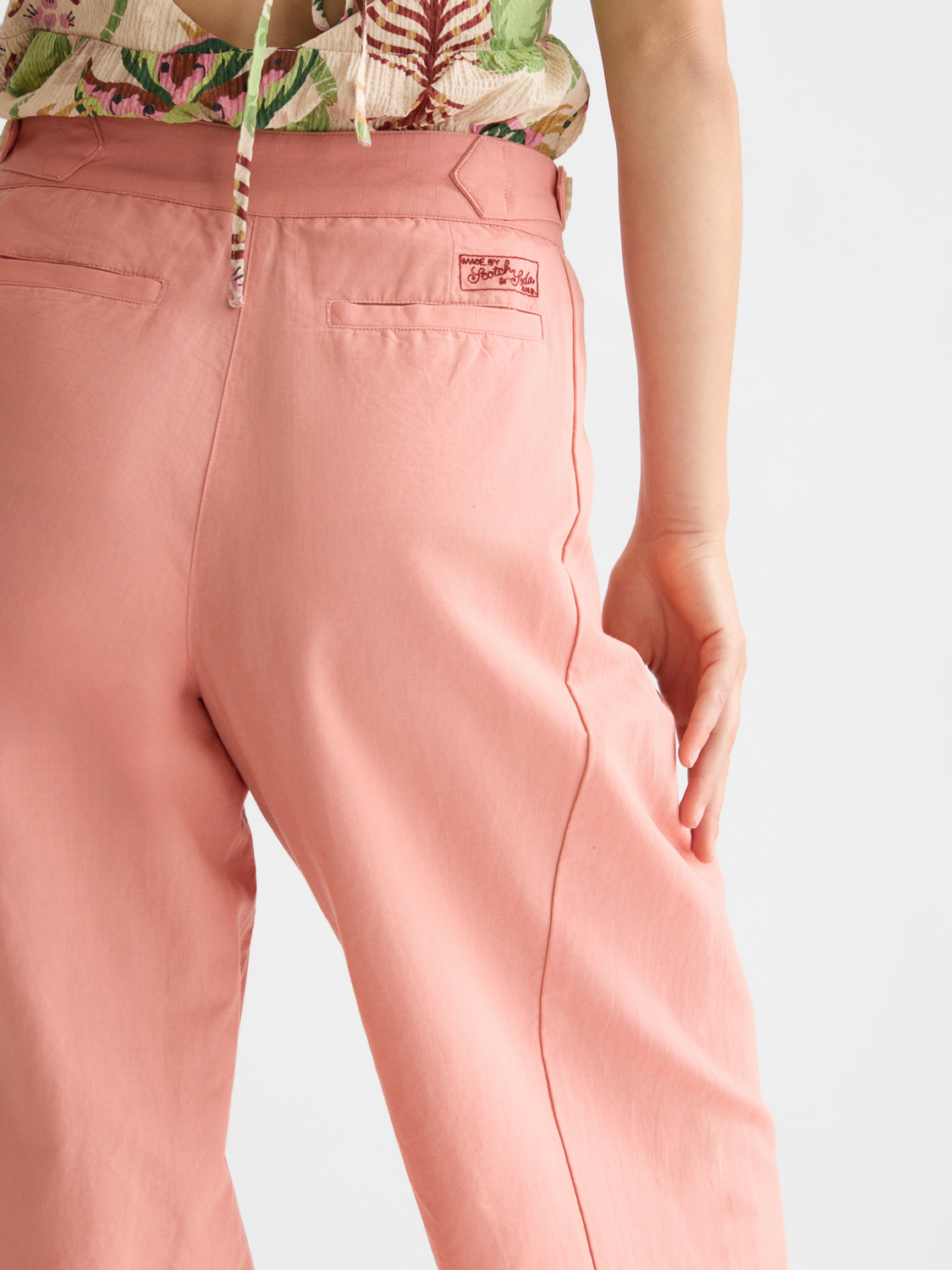 Quinn mid rise wide leg linen cotton pants