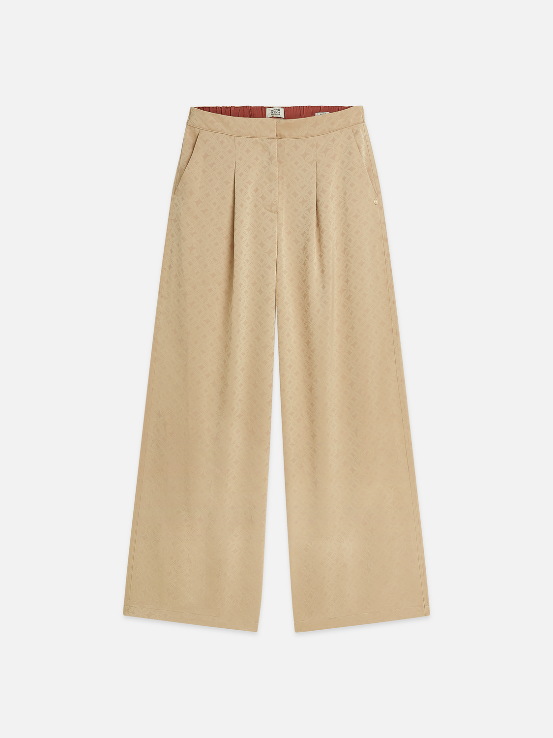 Eleni high-rise wide-leg jacquard pants