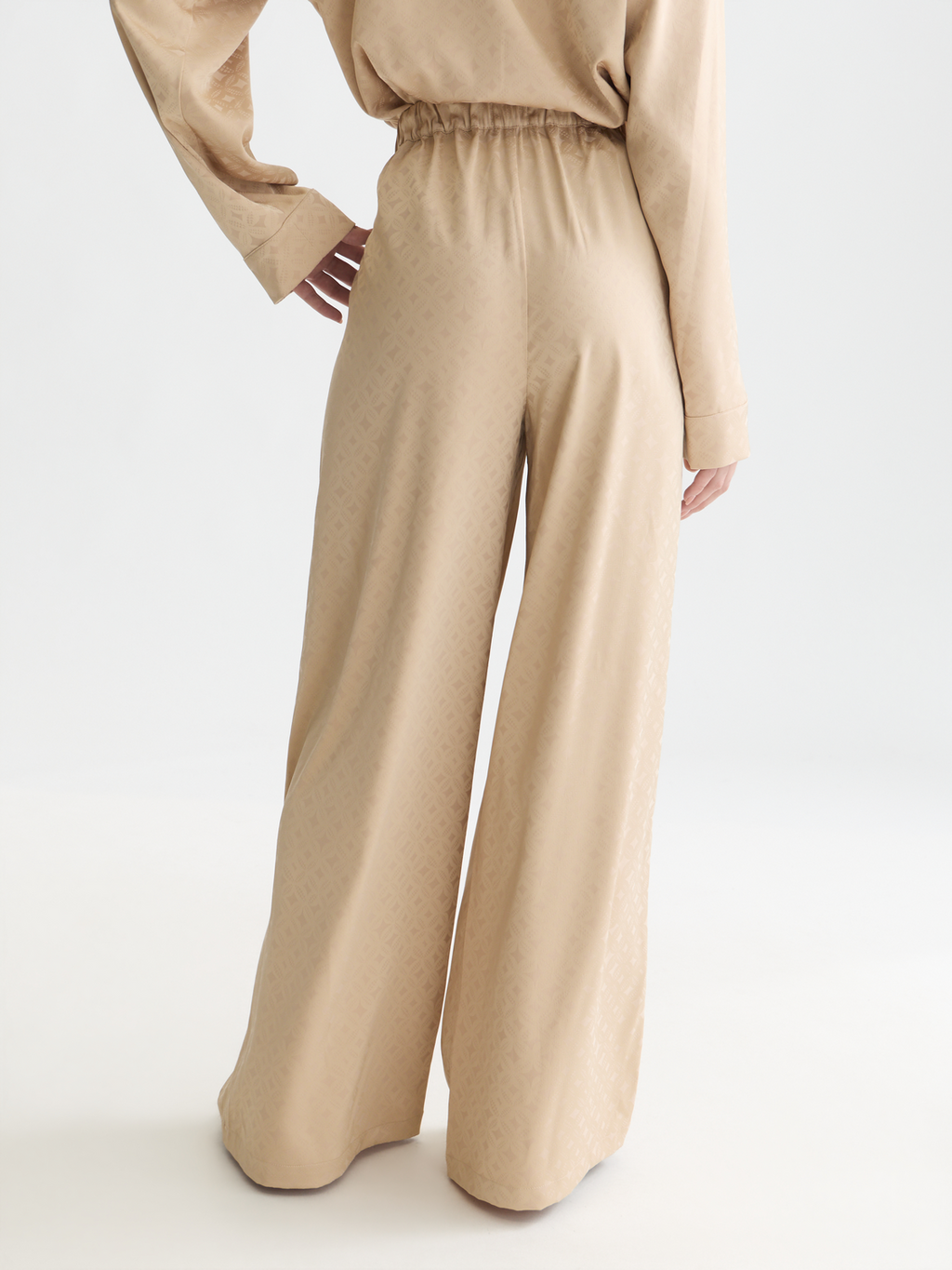 Eleni high-rise wide-leg jacquard pants