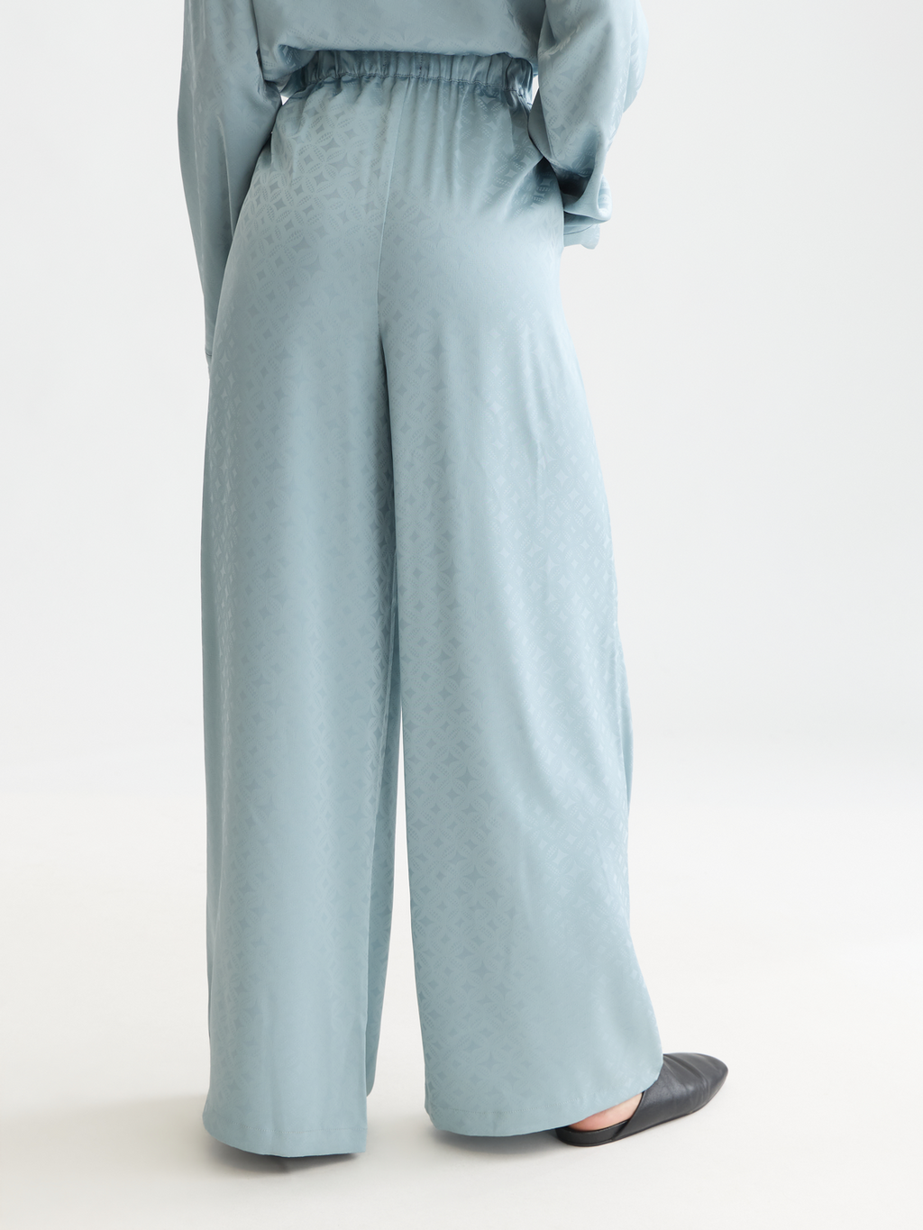 Eleni high-rise wide-leg jacquard pants