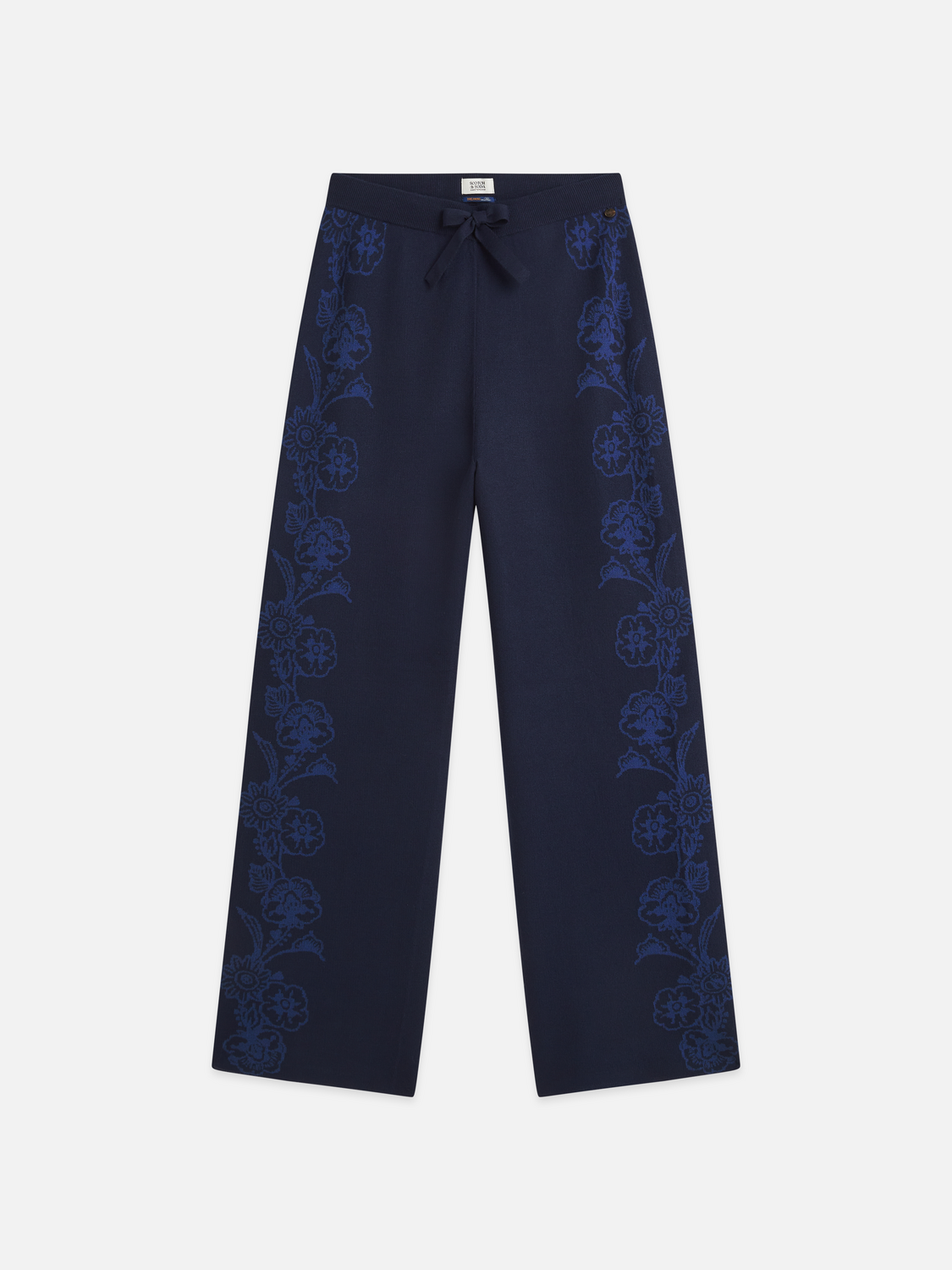 Jacquard knitted relaxed trousers