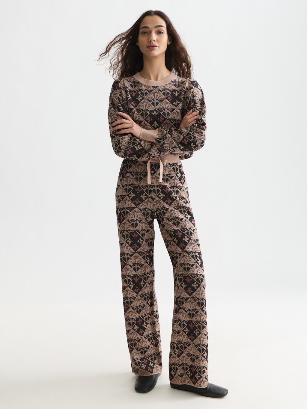 Monogram jacquard relaxed trousers