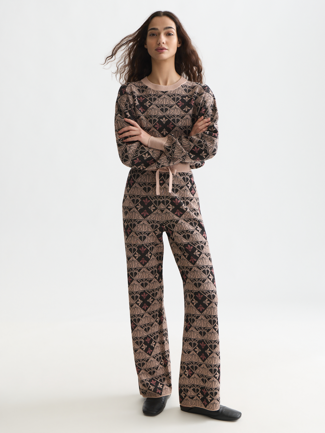 Monogram jacquard relaxed trousers
