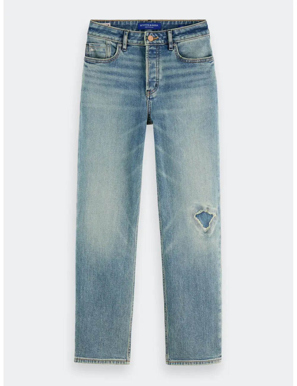 Sky Straight Jeans flat lay front view by Scotch & Soda