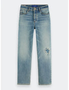 Sky Straight Jeans flat lay front view by Scotch & Soda