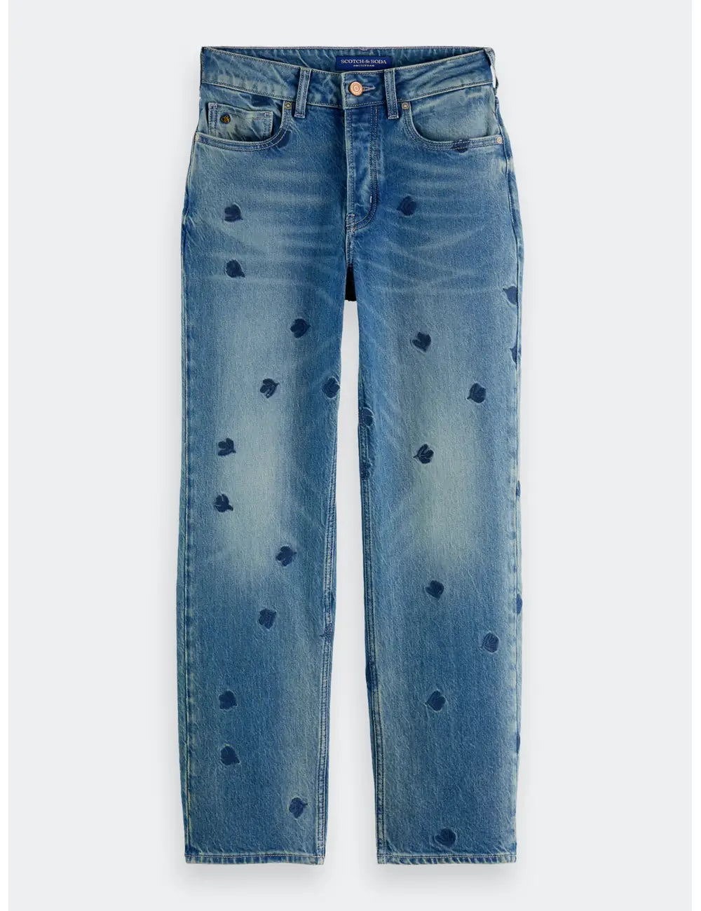 Sky Straight Jeans flat lay front view by Scotch & Soda