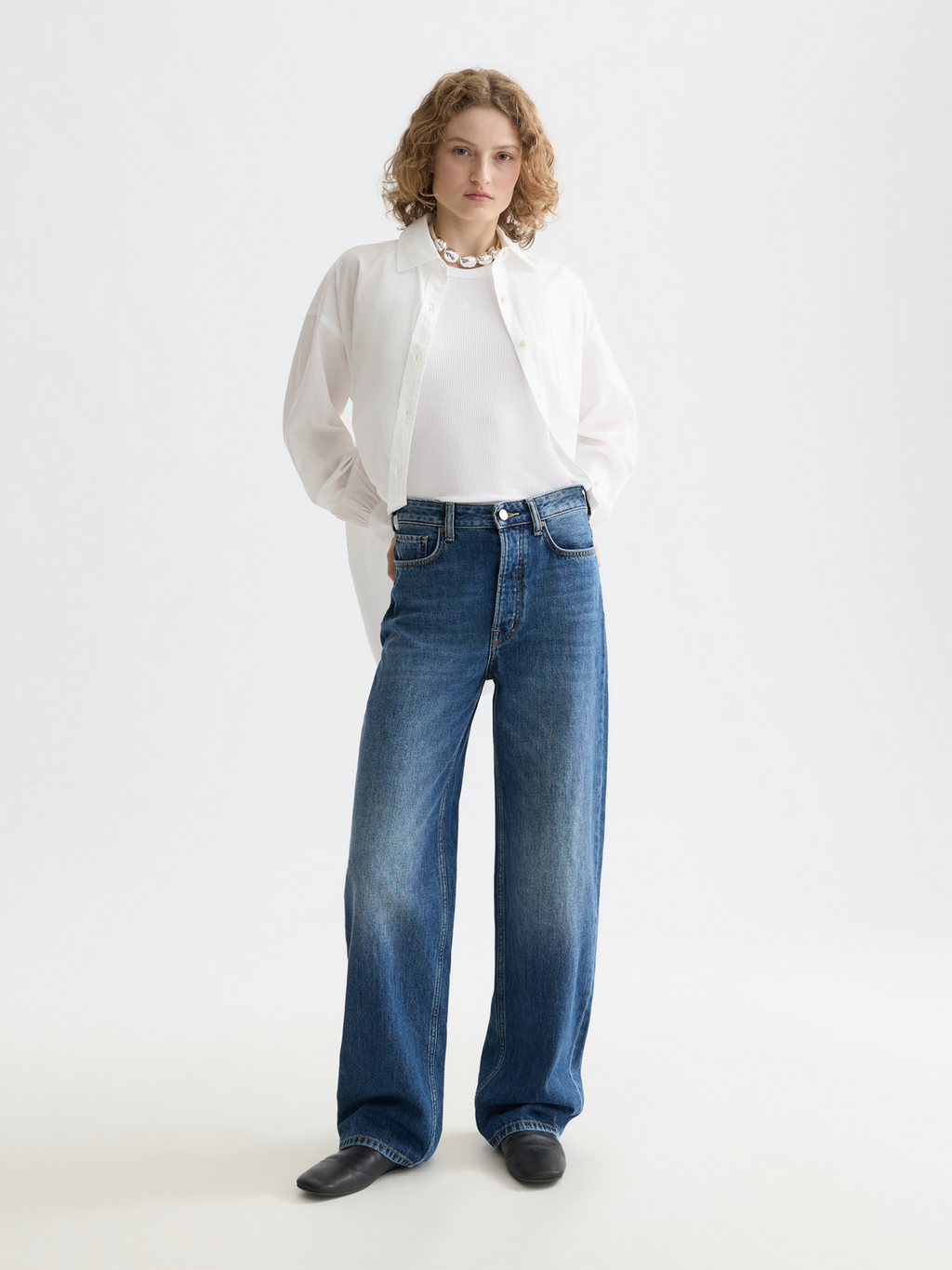Ripple straight denim