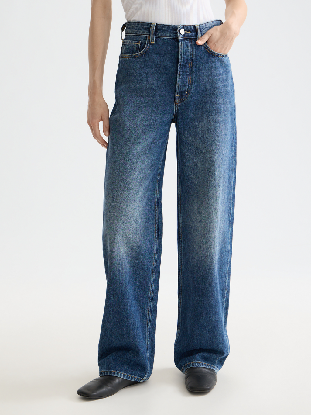 Ripple straight denim